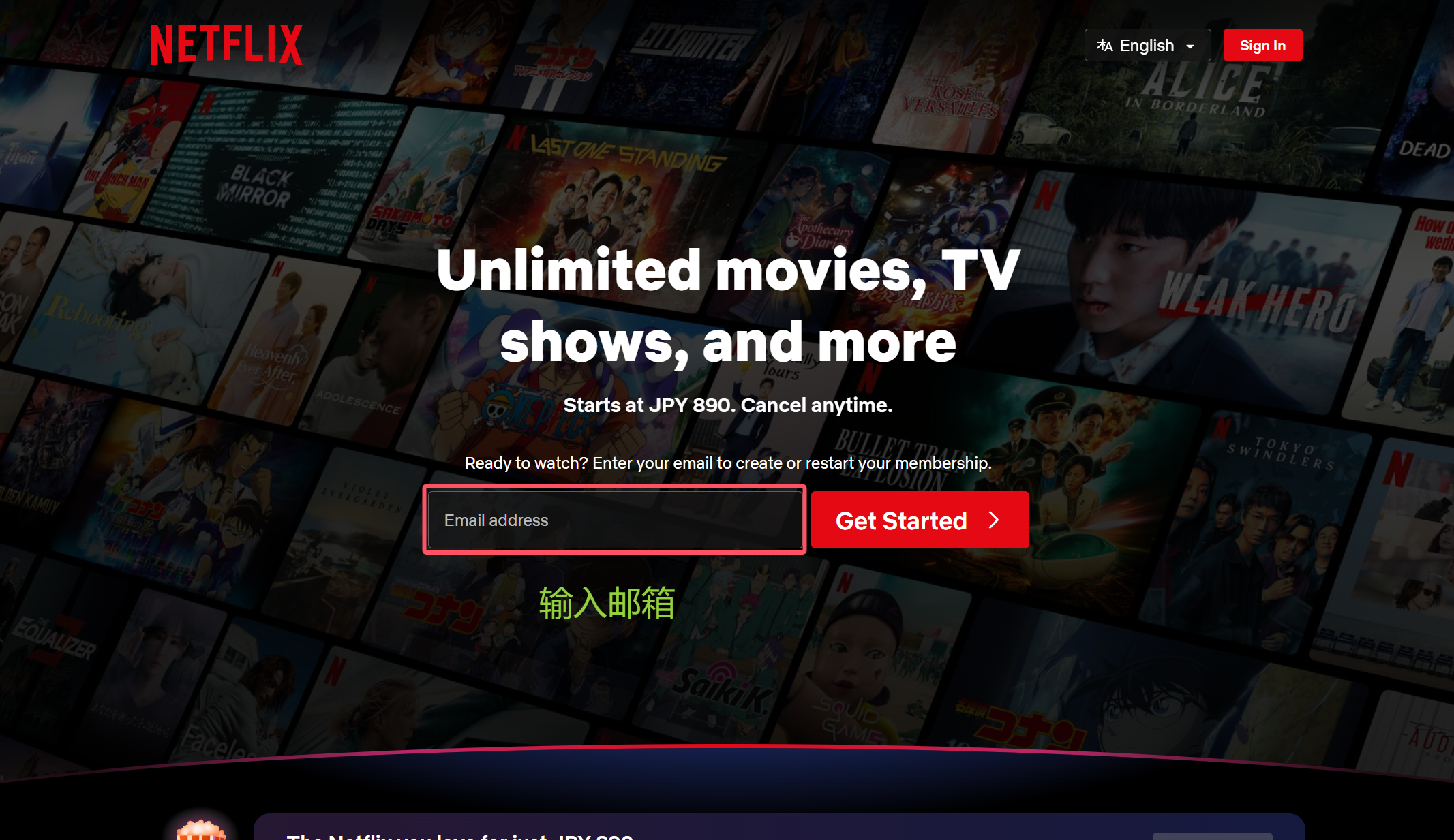 Netflix注册第一步