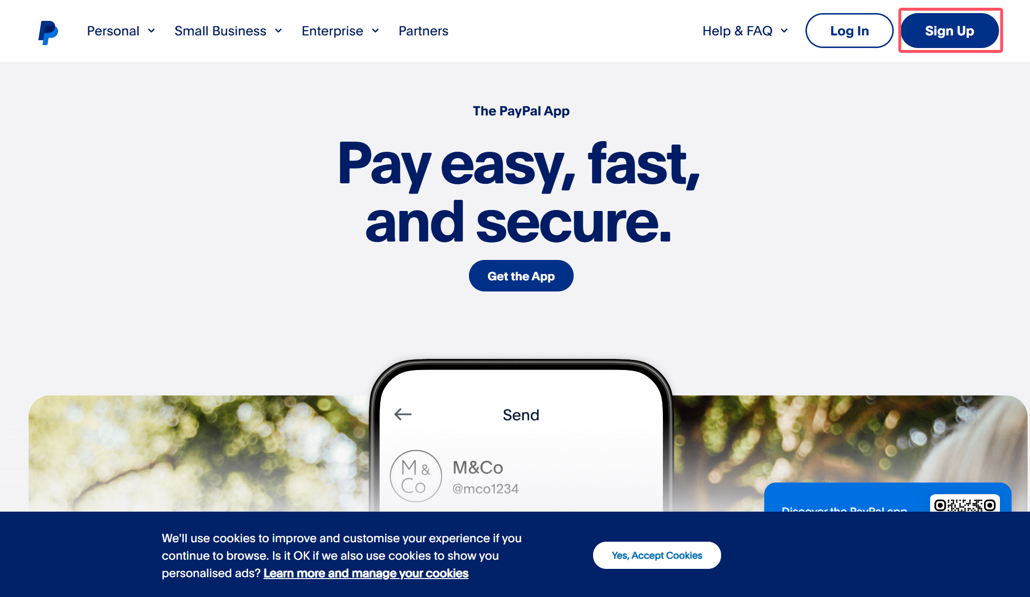 PayPal官网首页