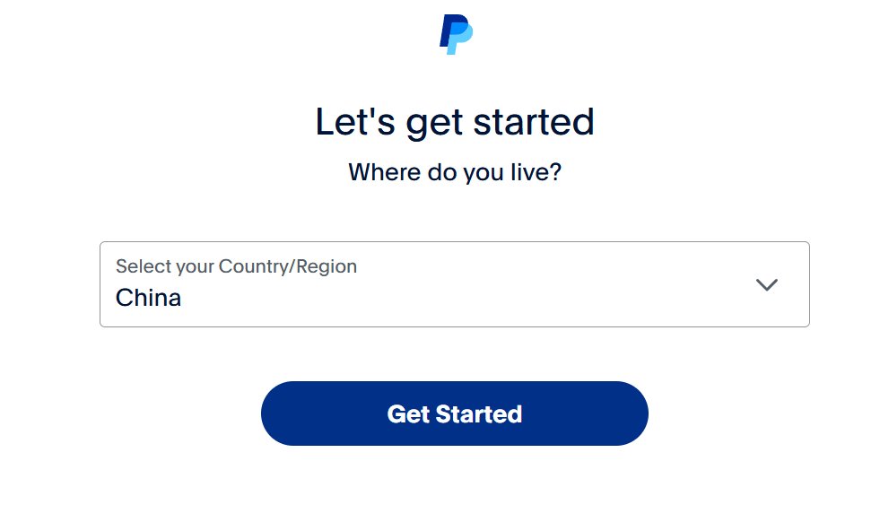 选择PayPal注册国家