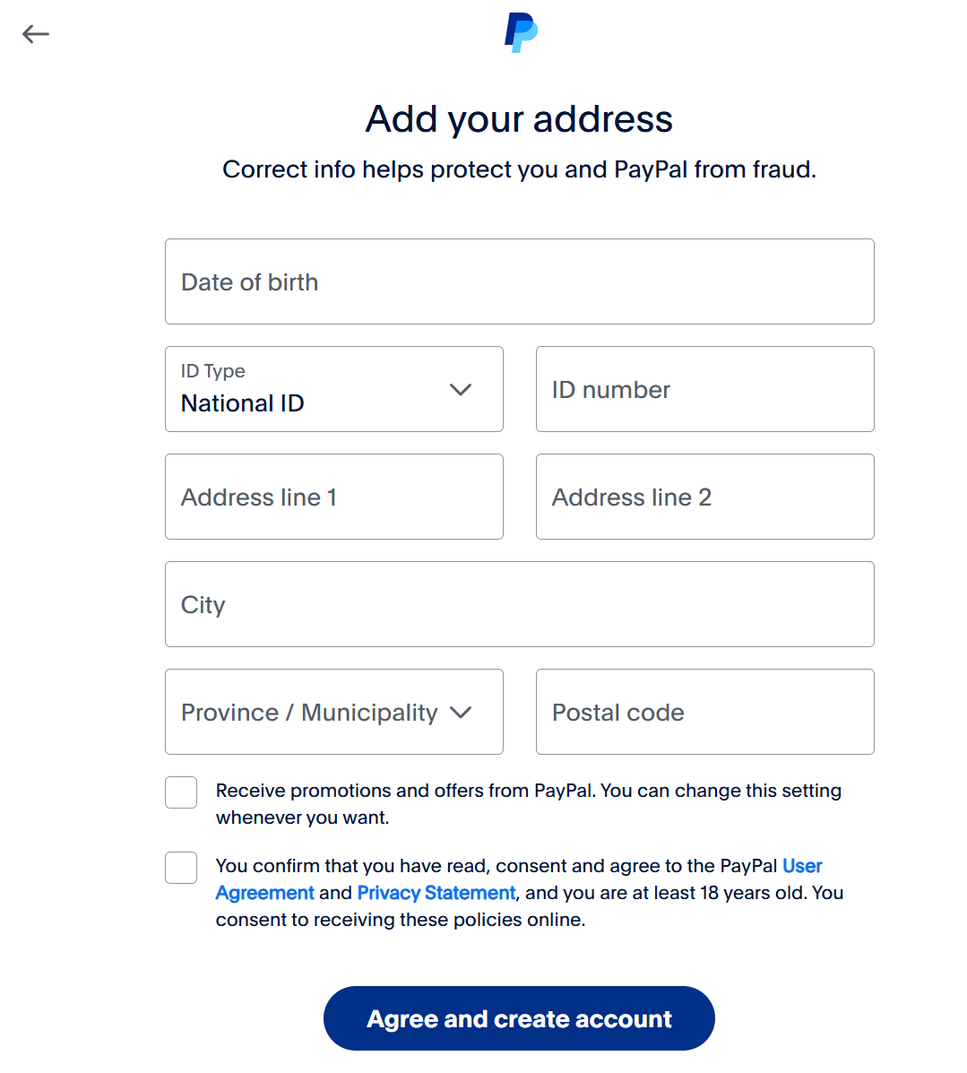 设置PayPal收件地址