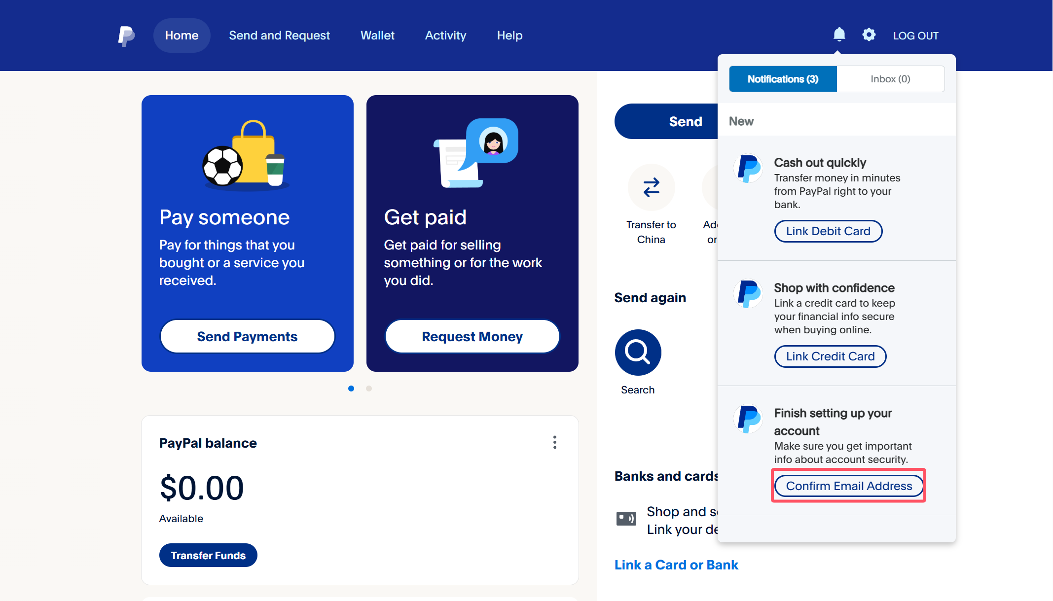 验证PayPal电子邮箱