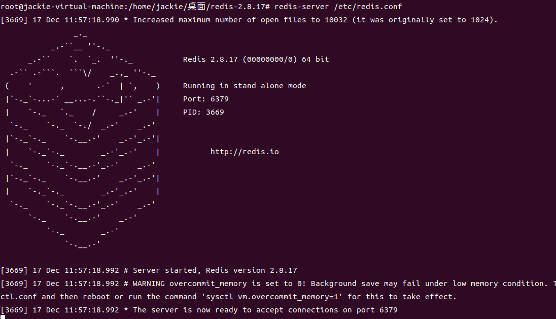 ubuntu开启redis-server