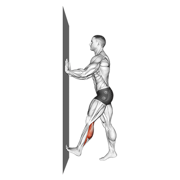 Calf Push Stretch With Hands Against Wall