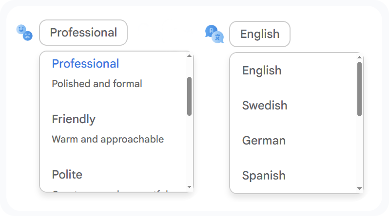 Tone & Language Control feature illustration