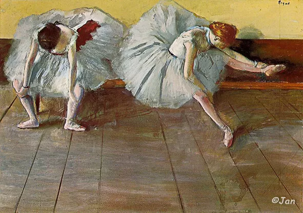 two-ballet-dancers_ Edgar Degas