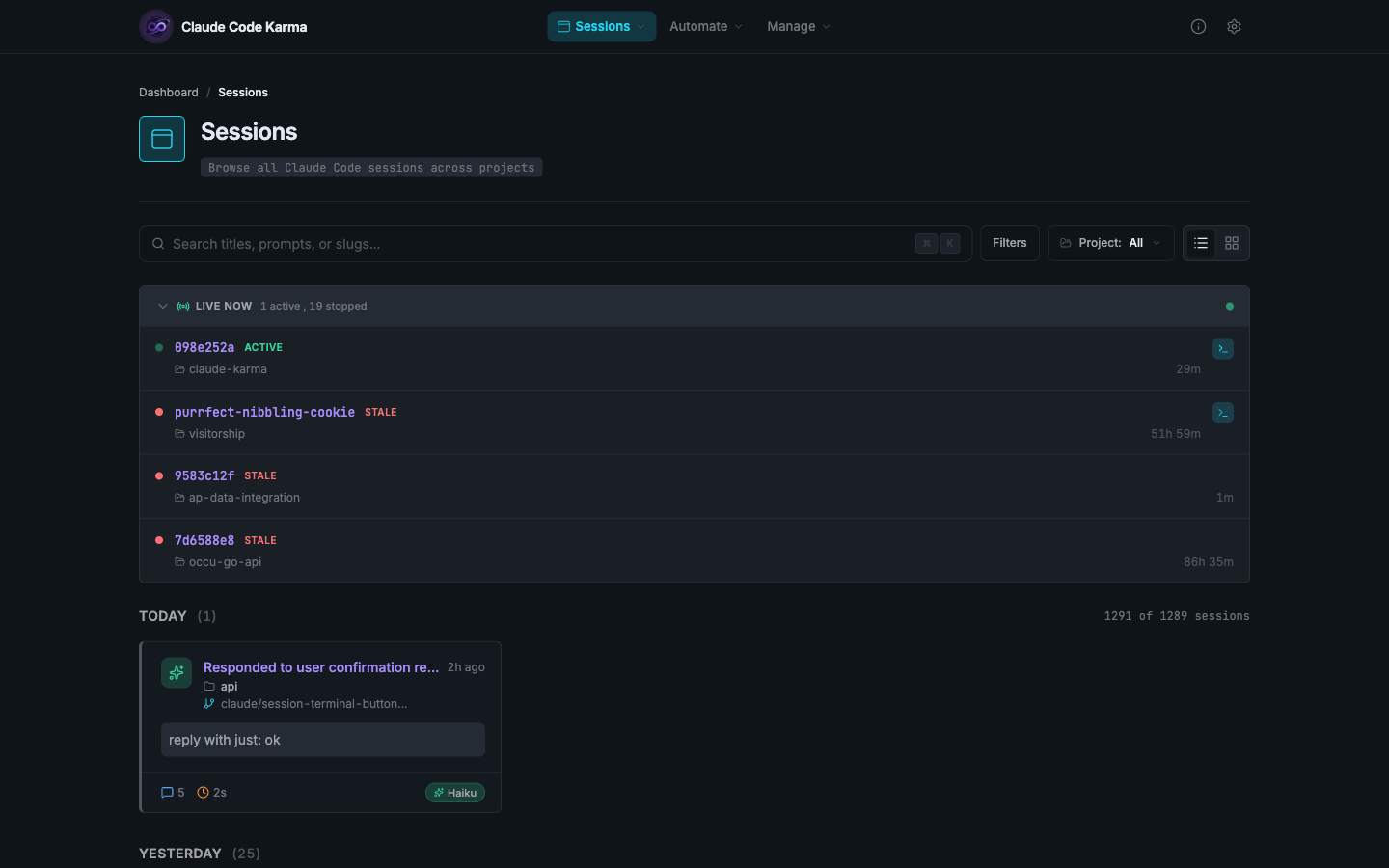 Session Browser