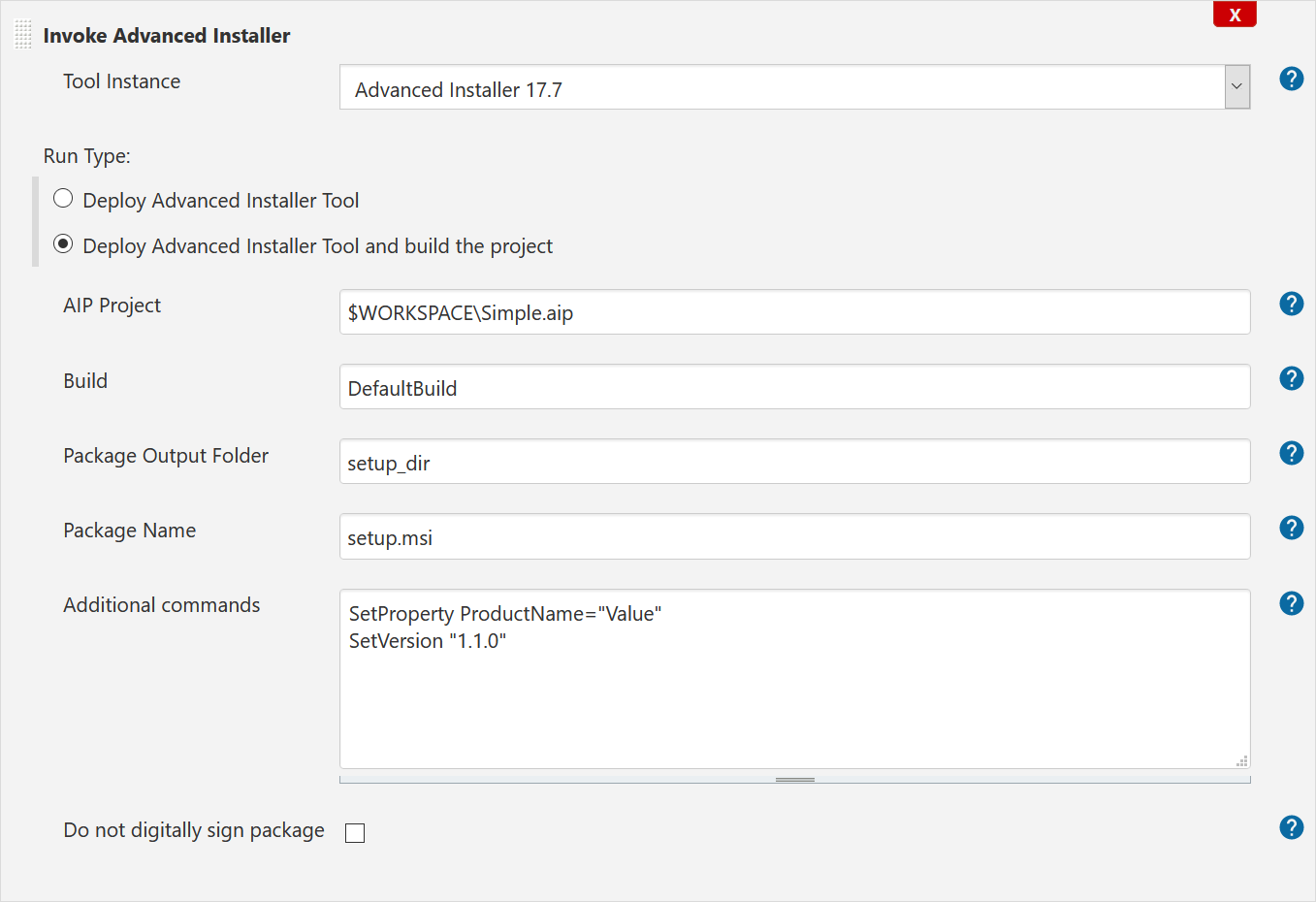 Configure pipeline