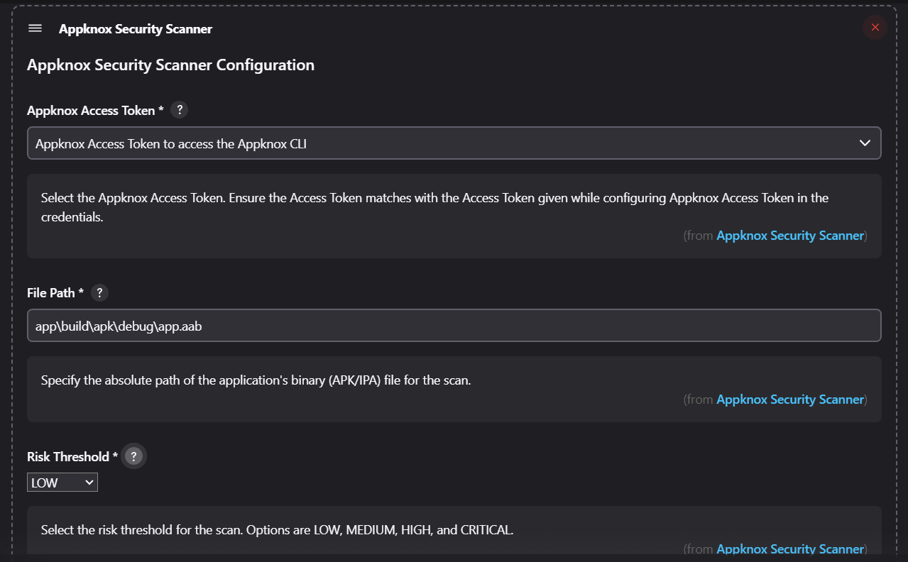 Appknox Plugin Configuration