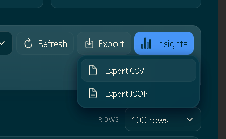 Export Menu
