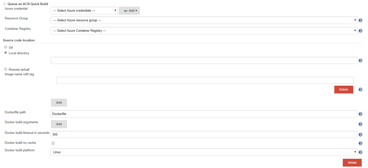 ACR quick task configuration