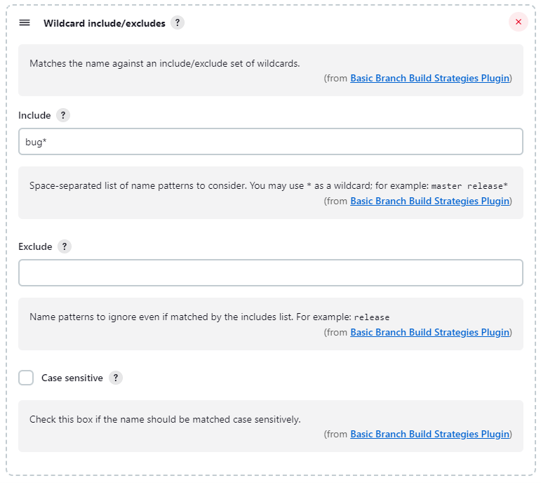 named branches wildcards