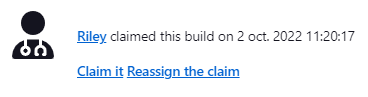 The claim info for a build