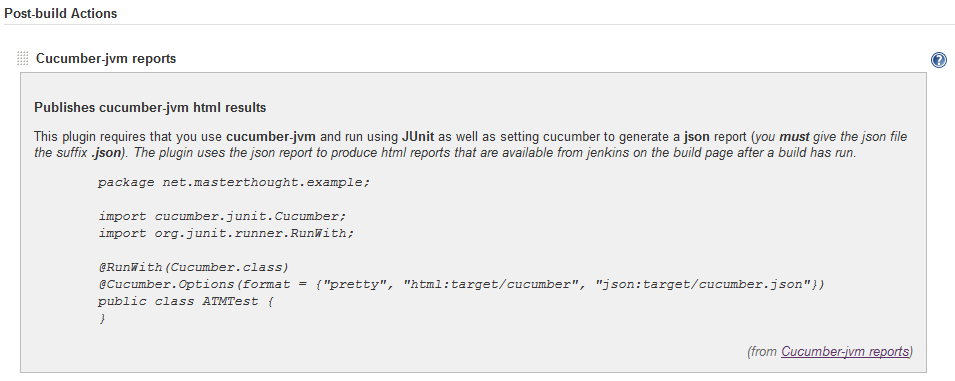 Cucumber Reports Jenkins Plugin