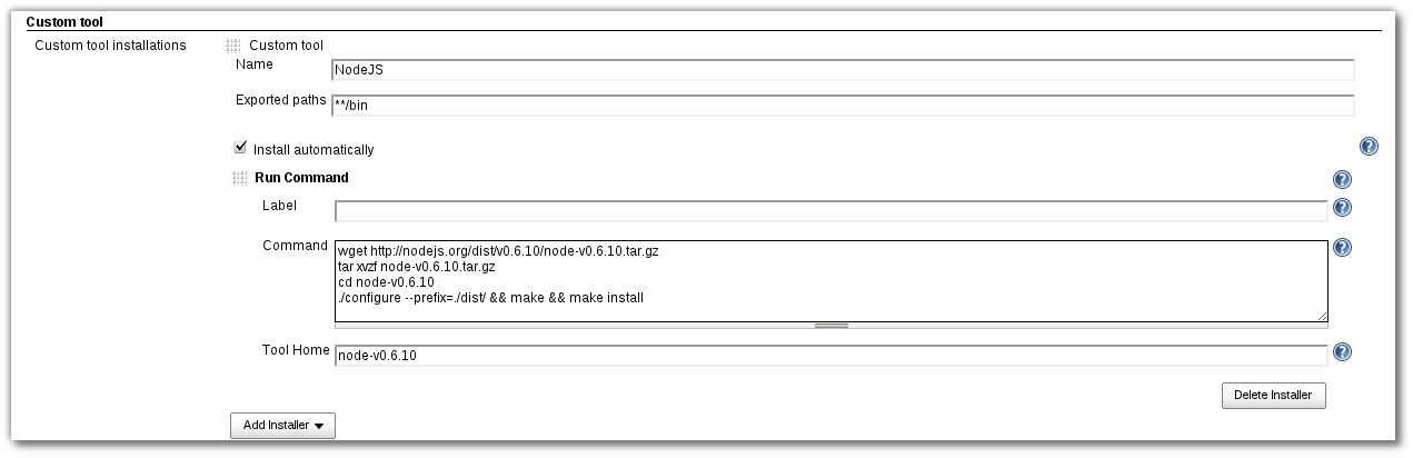 Tool Configuration