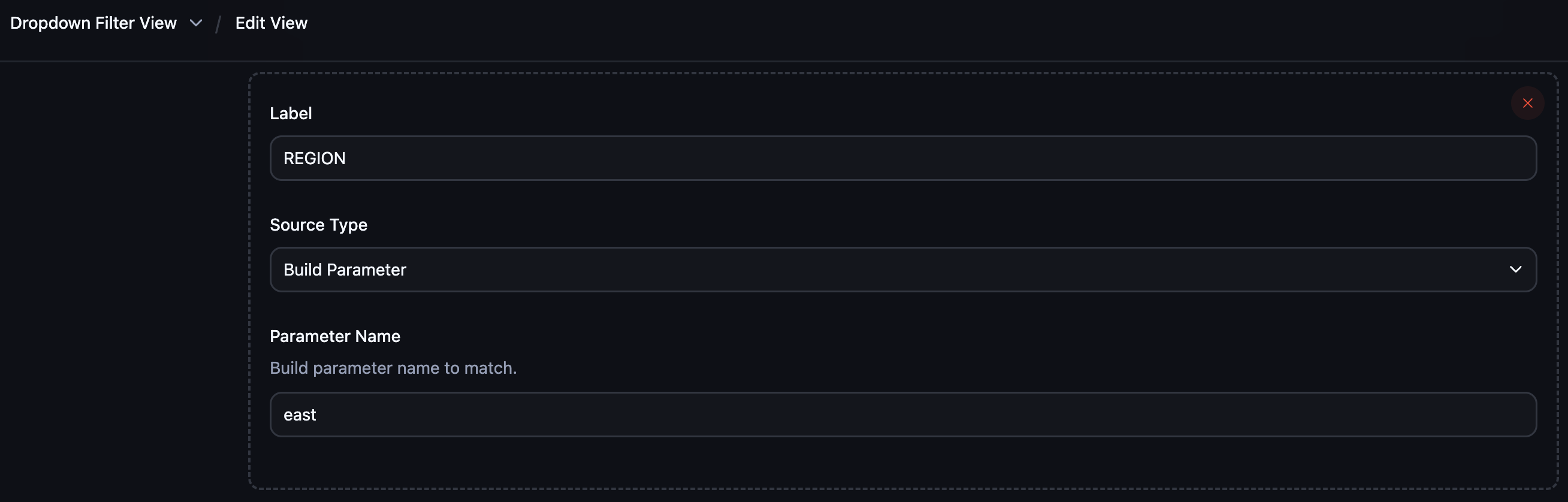 Build Parameter Filter