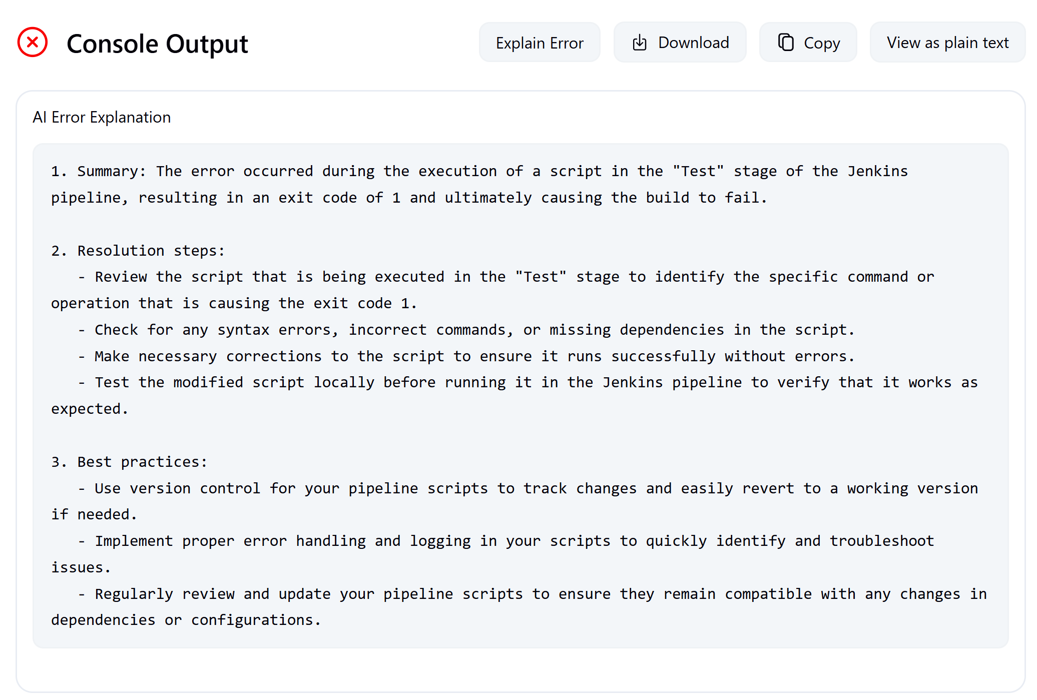 AI Error Explanation