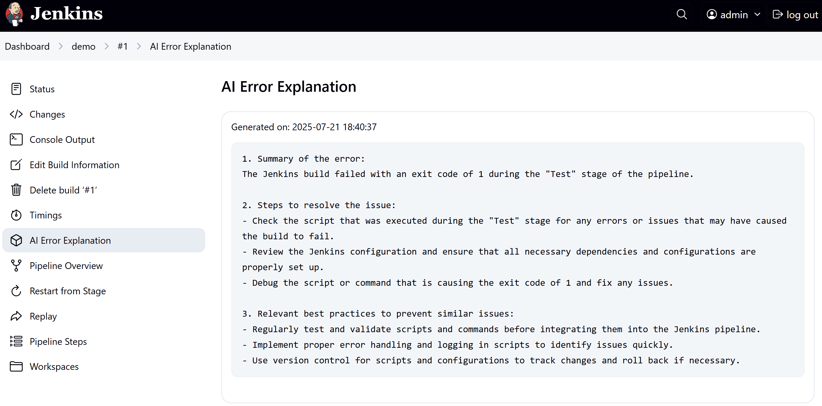 Side Panel - AI Error Explanation