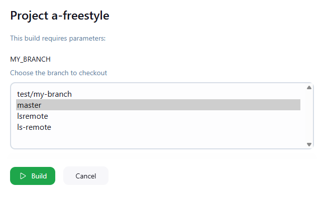 Build with Parameters image
