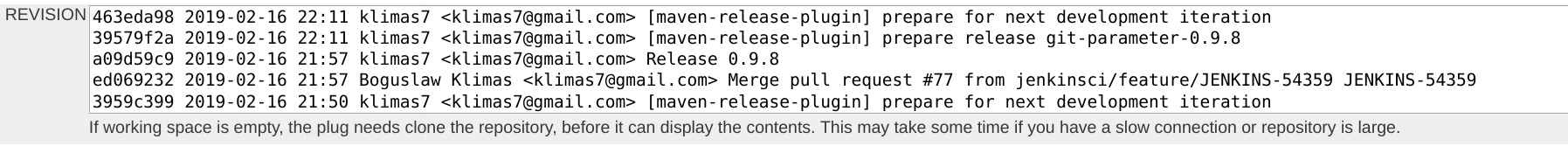 parameter values