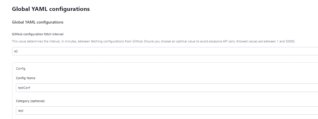 Global Properties Configuration GitHub Fetch Interval