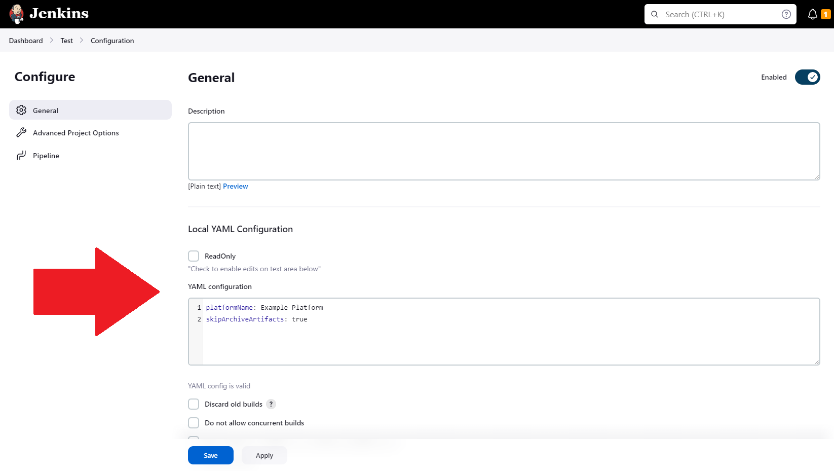 Global Properties Configuration Tab