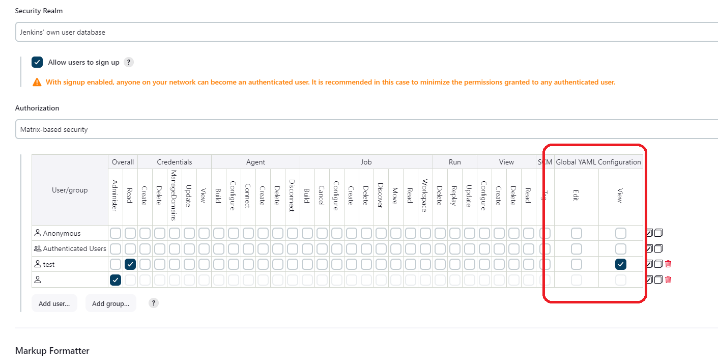 Global Properties Configuration Tab