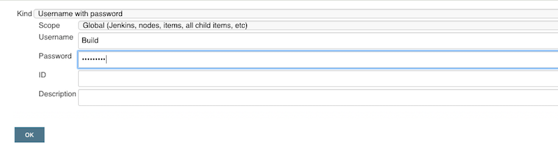 Username and password credential