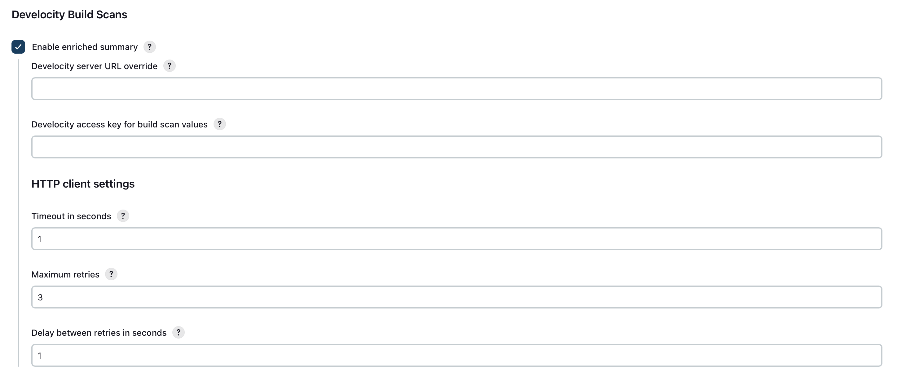 Enriched build scans configuration