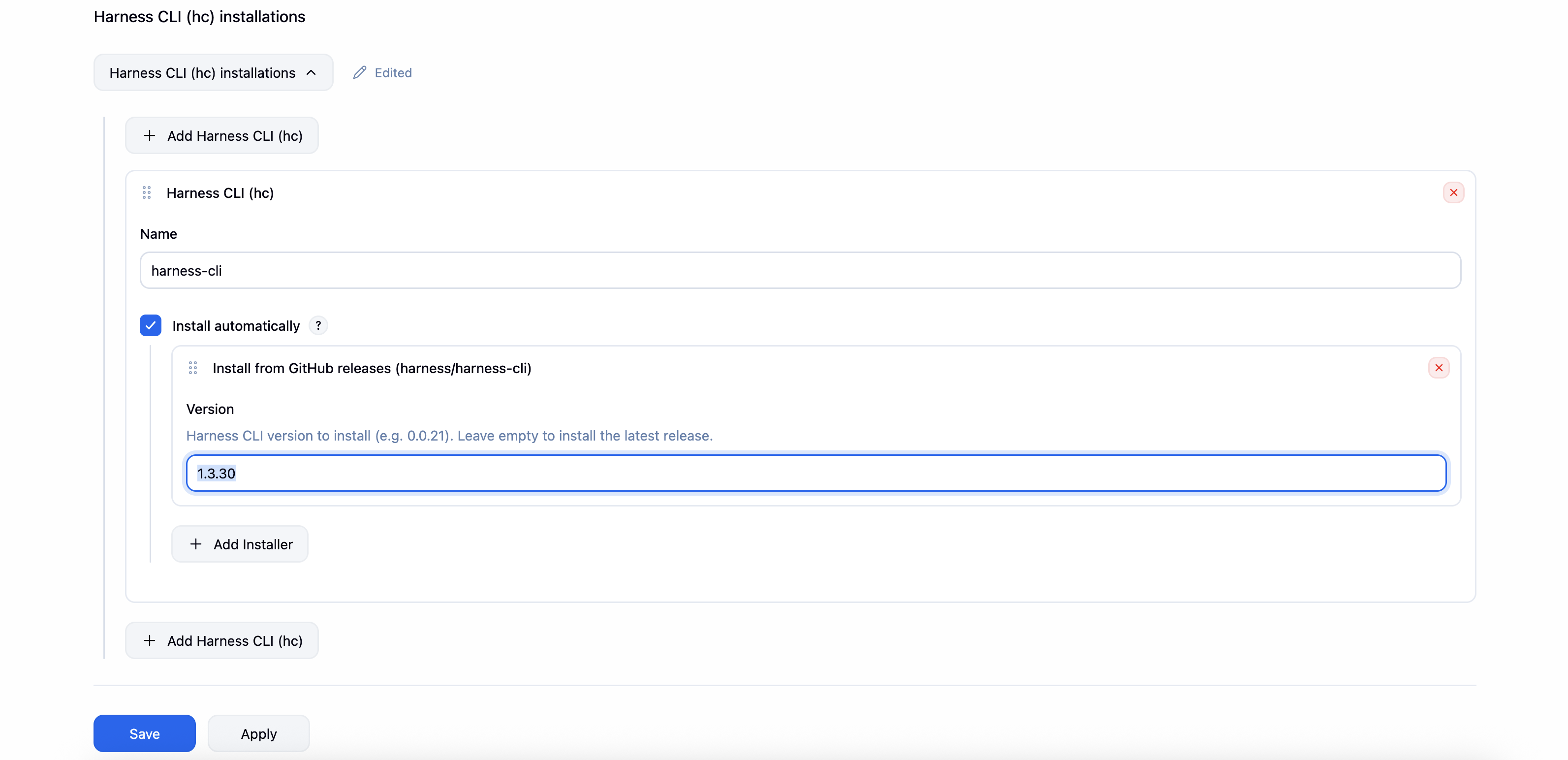Harness CLI tool installation