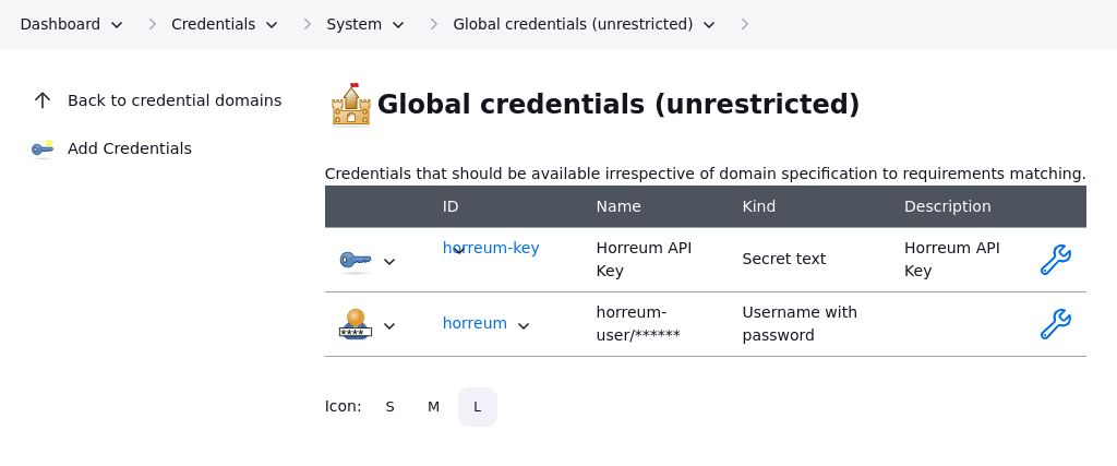 configure credentials