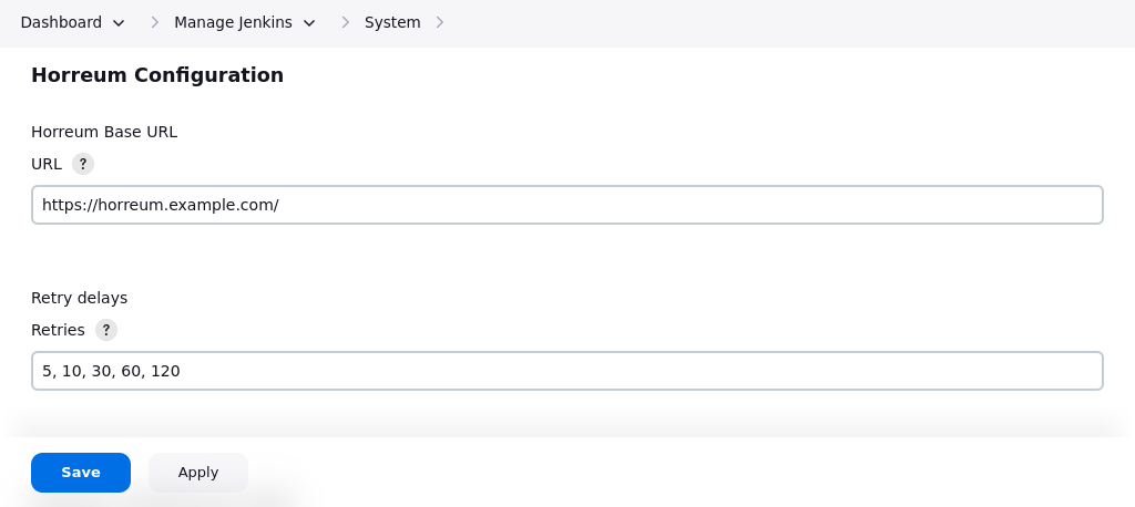 configure horreum global