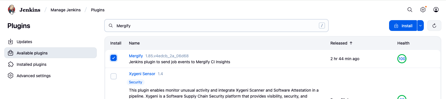 Mergify installation