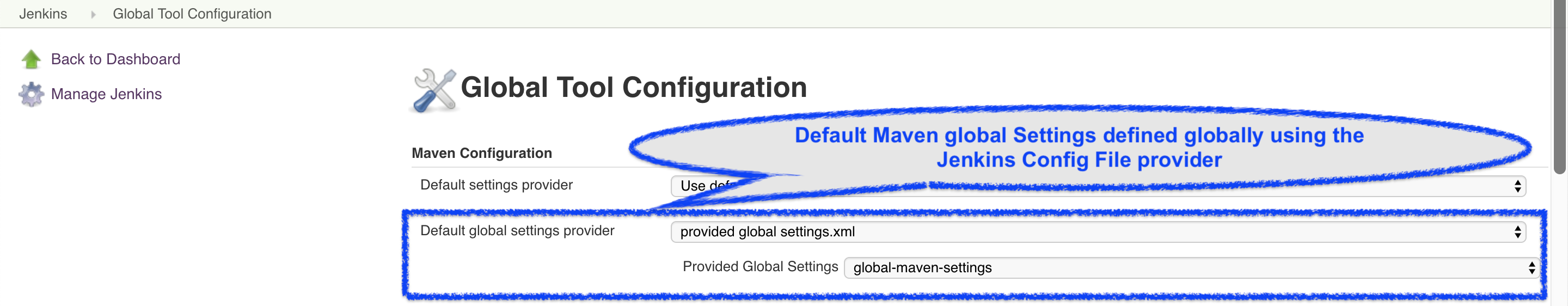 global tools configuration maven settings
