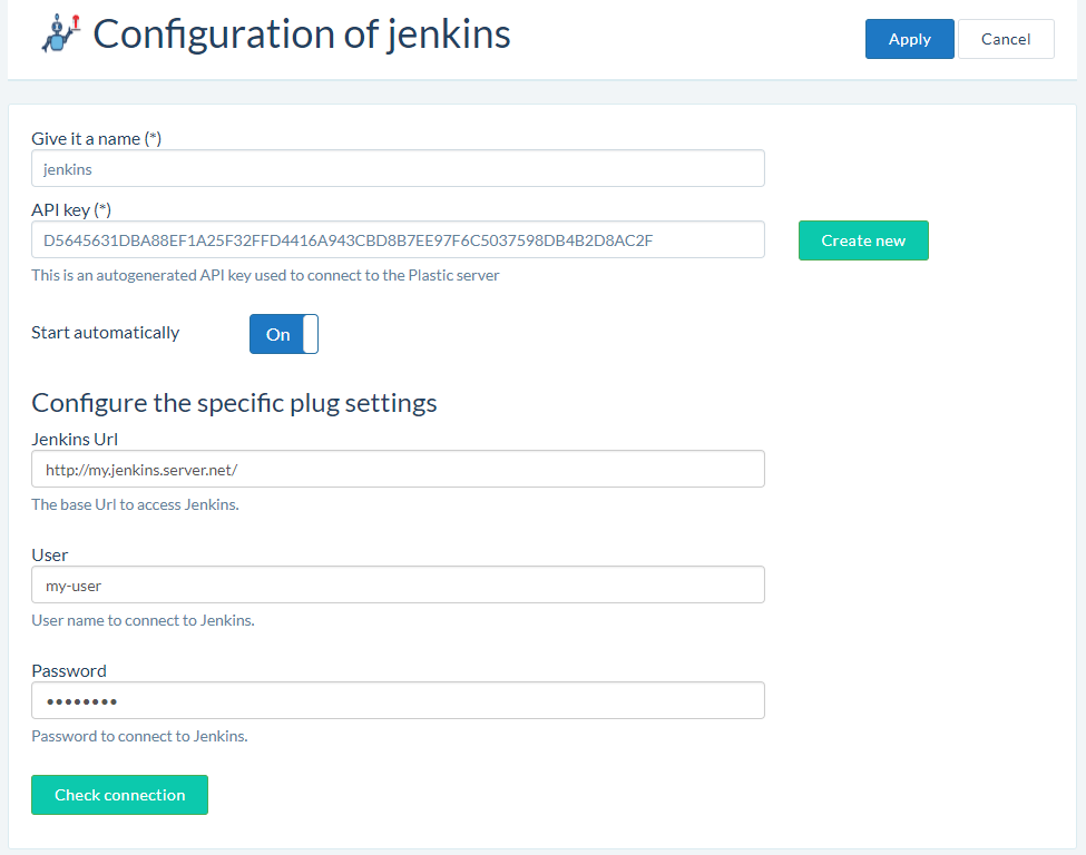 Jenkins plug configuration