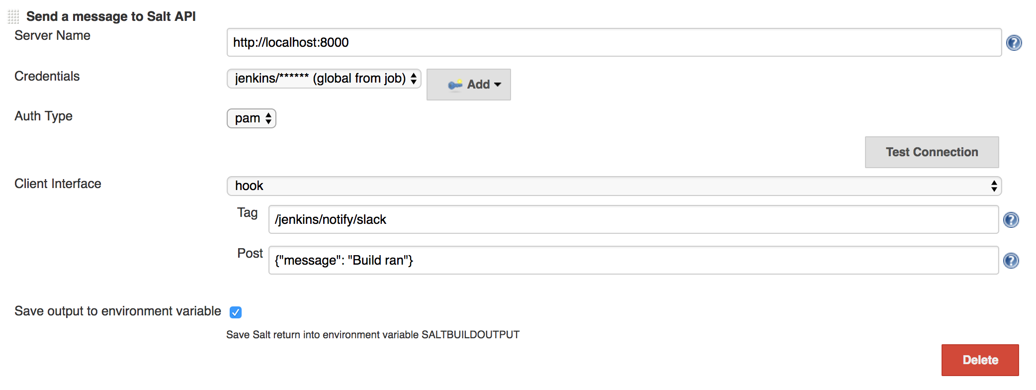 SaltStack Jenkins Plugin SaltStack Jenkins Plugin