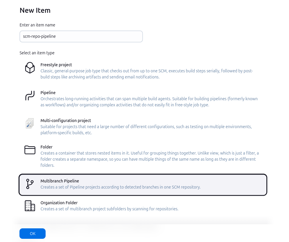 How to select a multibranch pipeline