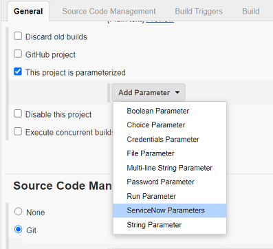 ServiceNow Parameters