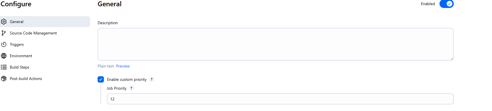 priority configuration