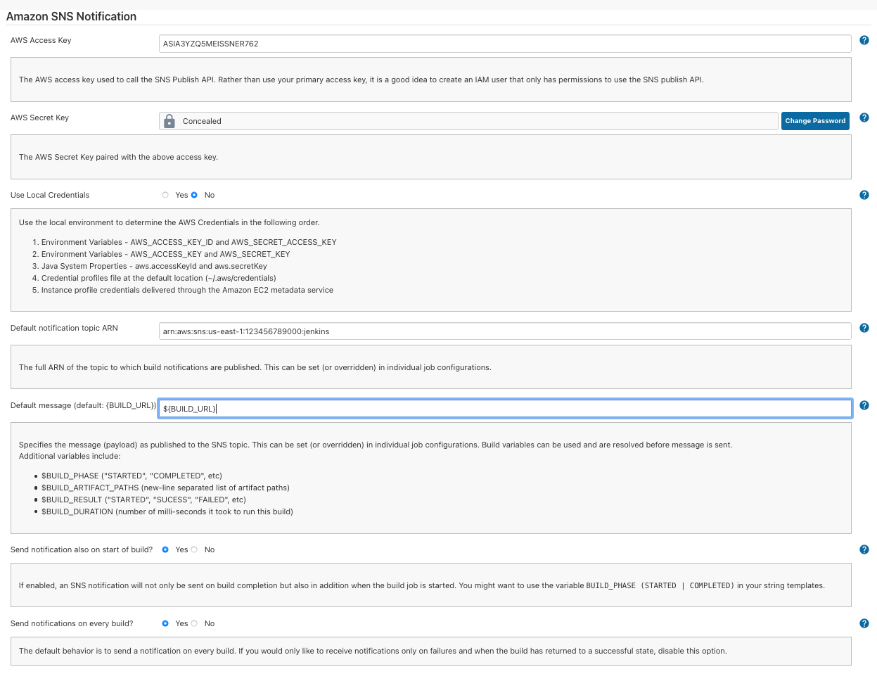 Amazon SNS Build Notifier | Jenkins plugin