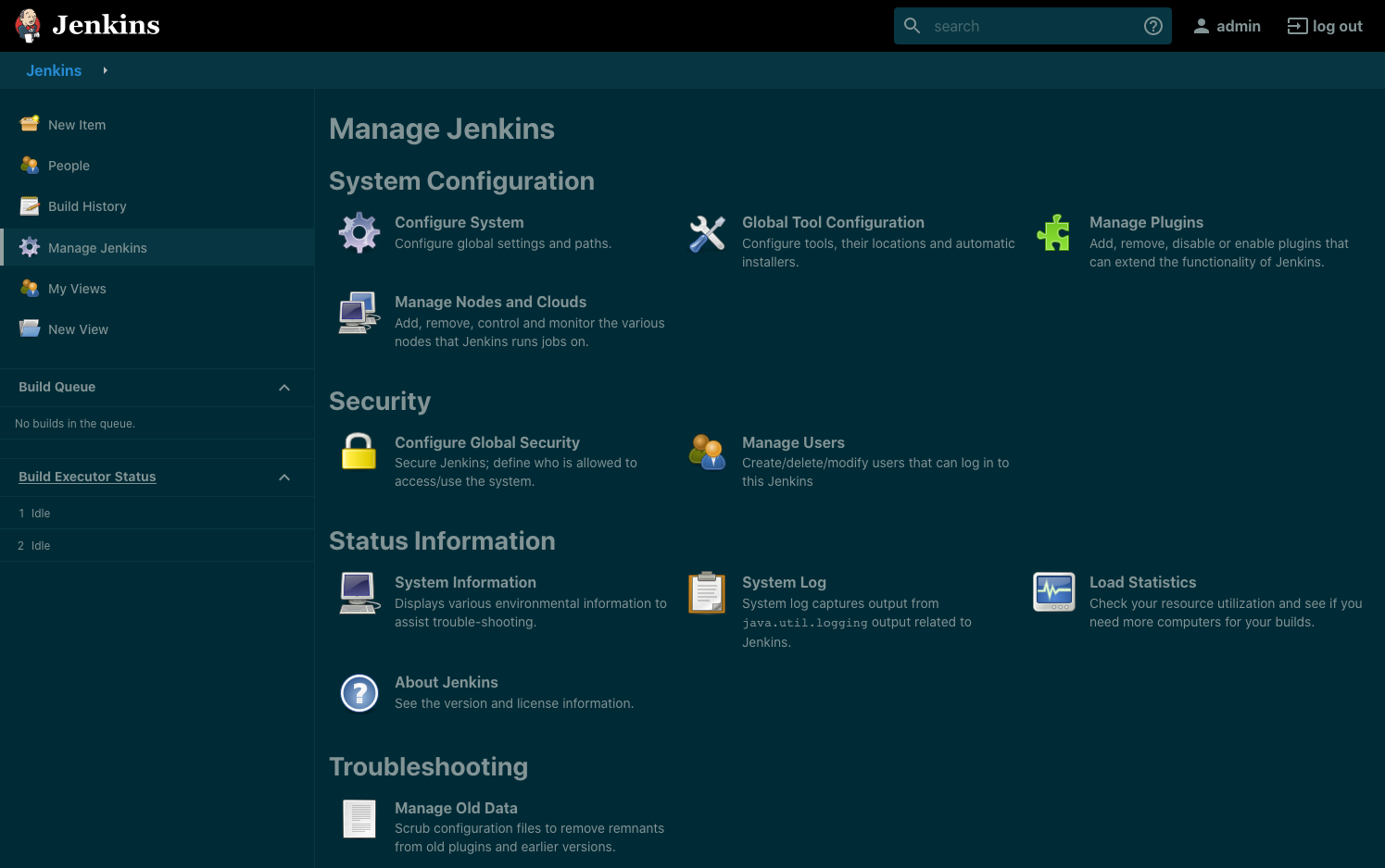 Solarized (Dark) Manage Jenkins