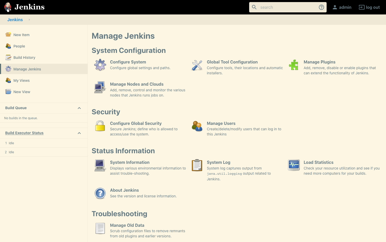 Solarized (Light) Manage Jenkins