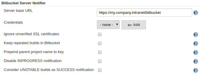 Bitbucket Server Notifier Settings