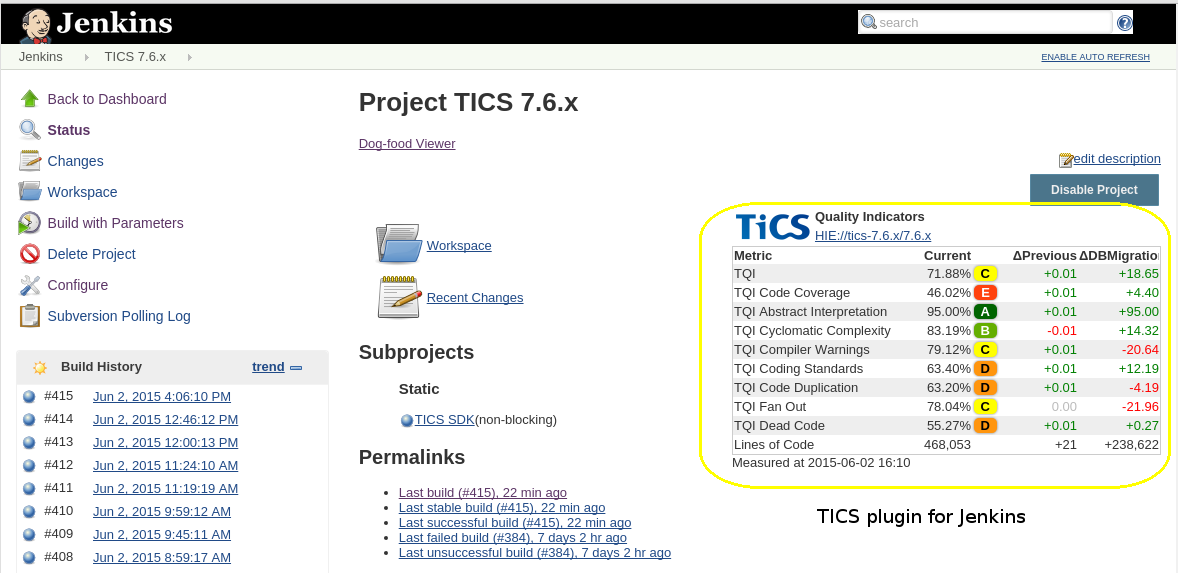 Jenkins-TICS-Plugin-Project