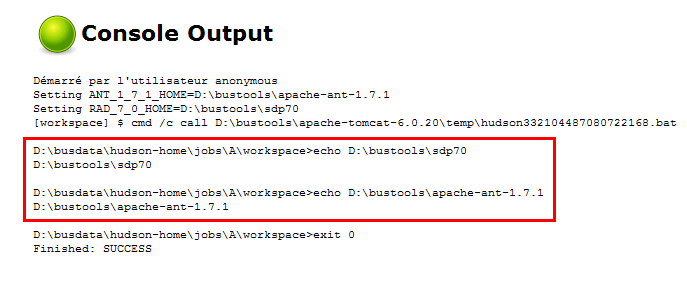 Jenkins console output