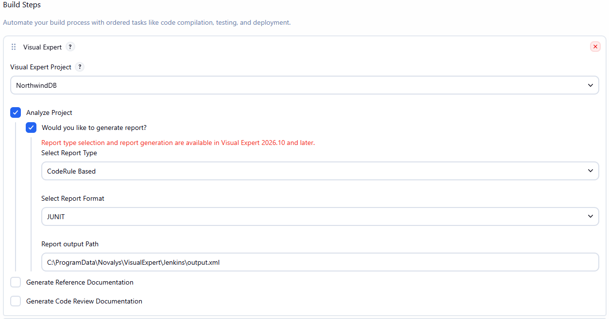 Visual Expert CodeRule Based Report