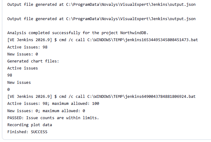 Build passed because issue counts were within the configured limits