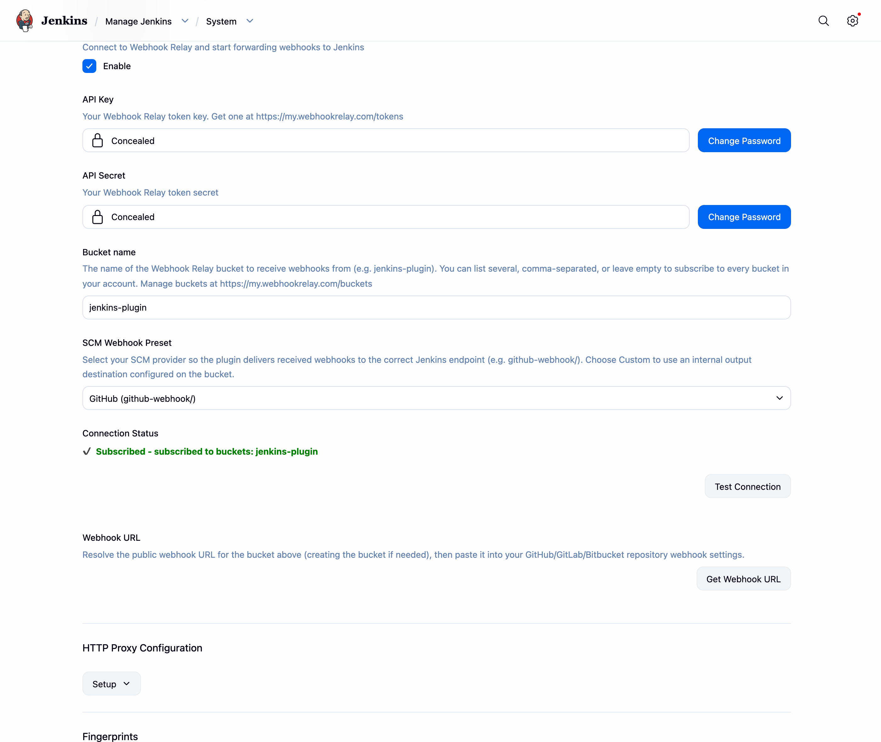 Configure the Webhook Relay plugin