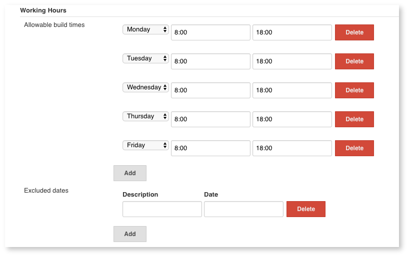 Configuration options