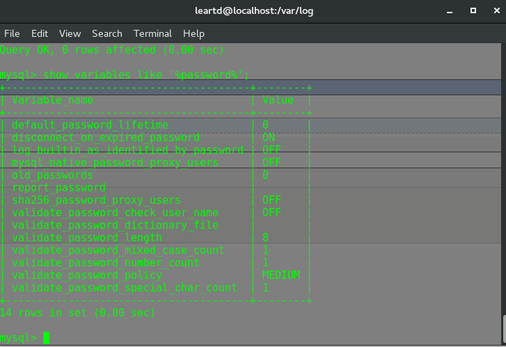 MySQL 密码检查策略