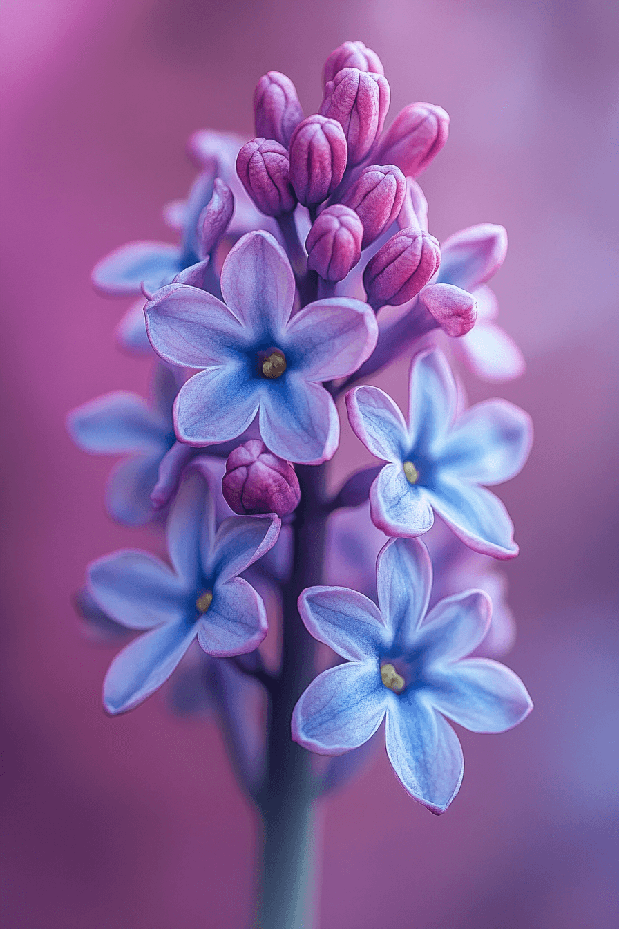 Tiny lilac hyacinth variety Anastasia, blooming gently like a woodland whisper.